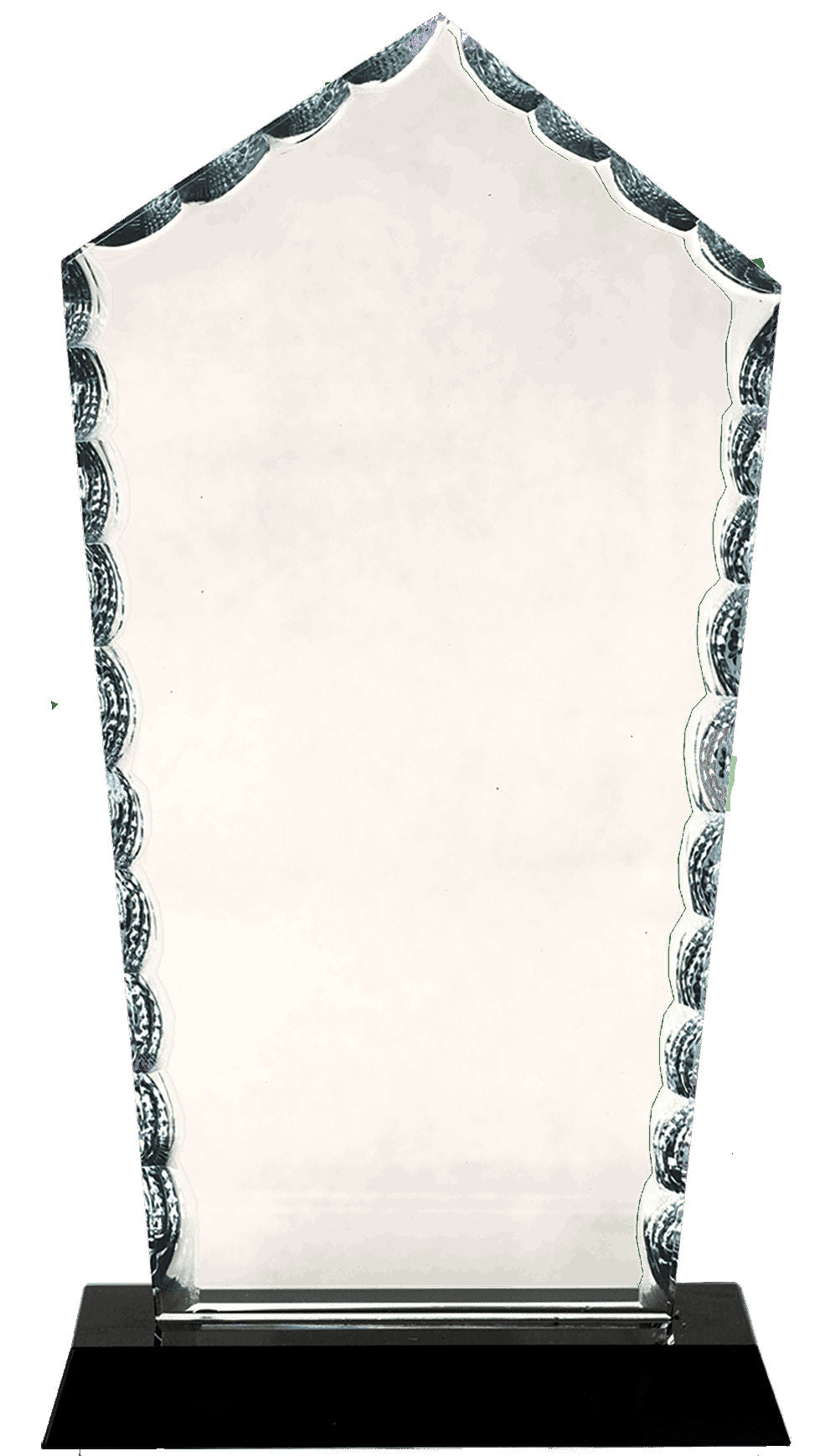 Diamond Facet Glass Award on Black Base 9.75