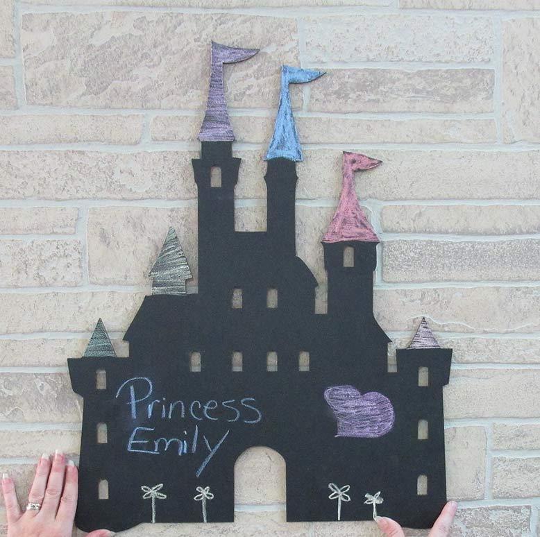 laser cut castle chalkboard, custom gift ideas, gift ideas, laser engraved gift ideas, gifts, castle, laser cut wall art by Timber 2 Glass