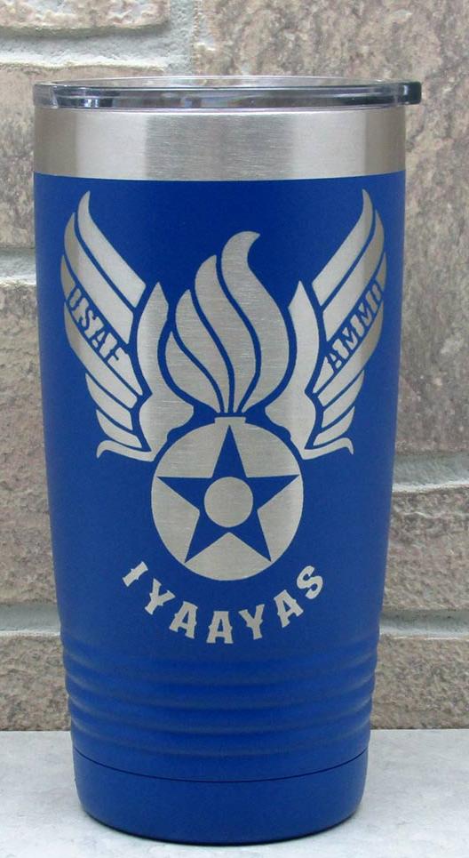 military logo engraved tumblers, laser engraved Polar Camel Tumblers by Timber 2 Glass, custom laser engraved gifts, gift ideas, custom gifts, tumblers