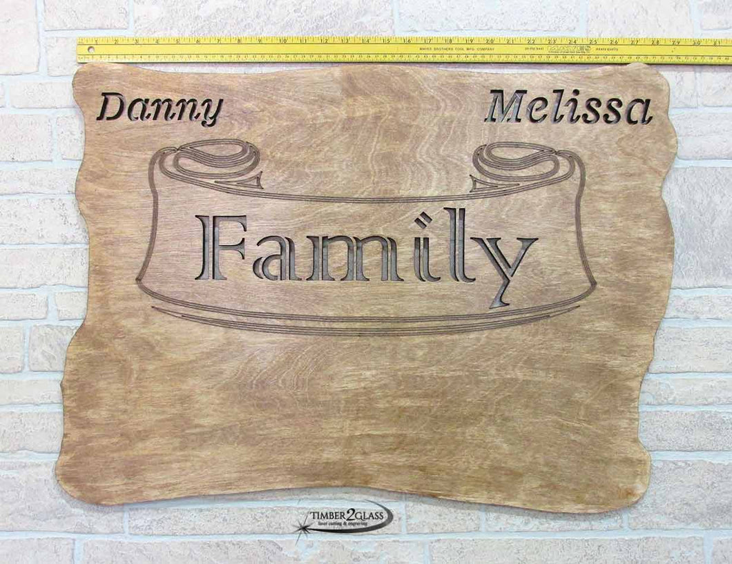 laser engraved and cut wall art, family photo, custom engraved family plaque , laser engraved home decor by Timber 2 Glass, gift ideas, laser engraved gift ideas, custom ideas, personalized family plaques