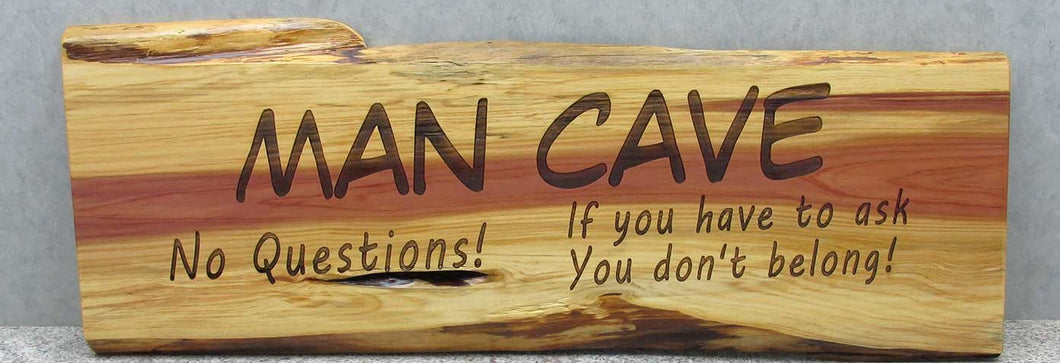 man cave cedar sign, gift ideas, engraved gifts by Timber 2 Glass, customized gifts, home decor, unique signs, man gifts, personalized gifts, signs