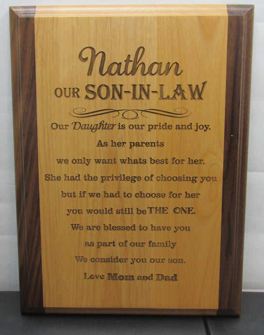 Love Son in Law Plaque