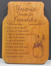 Recipe for Friendship Cutting Board