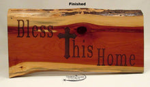 wood sign made by Timber 2 Glass,  laser engraved finished bless this home cedar sign, wood sign for home