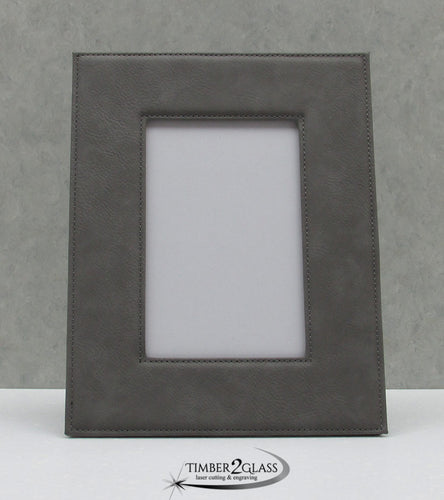 personalize leatherette picture frame, customize leather picture frame, engrave picture frame with Timber 2 Glass, customize photo frame