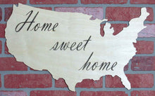 United States Outline, US Home Sweet Home laser engraved by Timber 2 Glass, US wall art, US wall decor cusomized