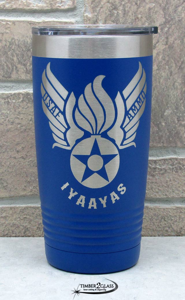military logo engraved tumblers, laser engraved Polar Camel Tumblers by Timber 2 Glass, custom laser engraved gifts, gift ideas, custom gifts, tumblers