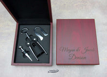 wine bottle kit, laser engraved wine kit, custom wine kit, personalized wine kit, laser engraved gifts by Timber 2 Glass, custom gifts