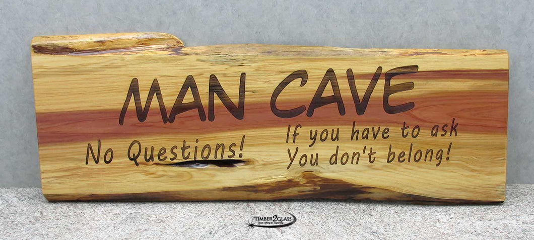 man cave cedar sign, gift ideas, engraved gifts by Timber 2 Glass, customized gifts, home decor, unique signs, man gifts, personalized gifts, signs