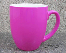 pink 16 oz. bistro mug, bistro mug, coffee mug, laser engrave coffee cup, personalized bistro mug with Timber 2 Glass, customize blue bistro mug