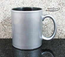 customize silver coffee cup by Timber 2 Glass, personalize coffee cup, laser engrave coffee cup